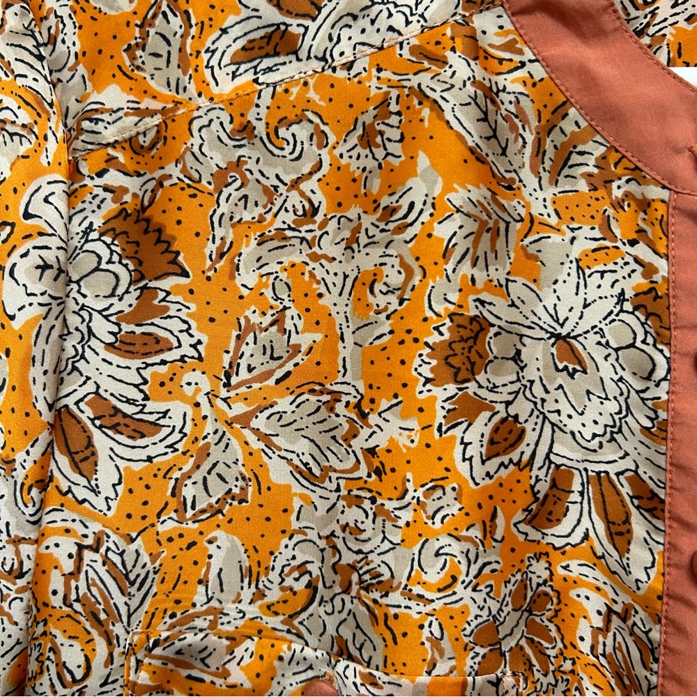 ✨3/$15 Banana Republic Heritage Boho Floral Top Button Front Peplum Blouse - Picture 11 of 13